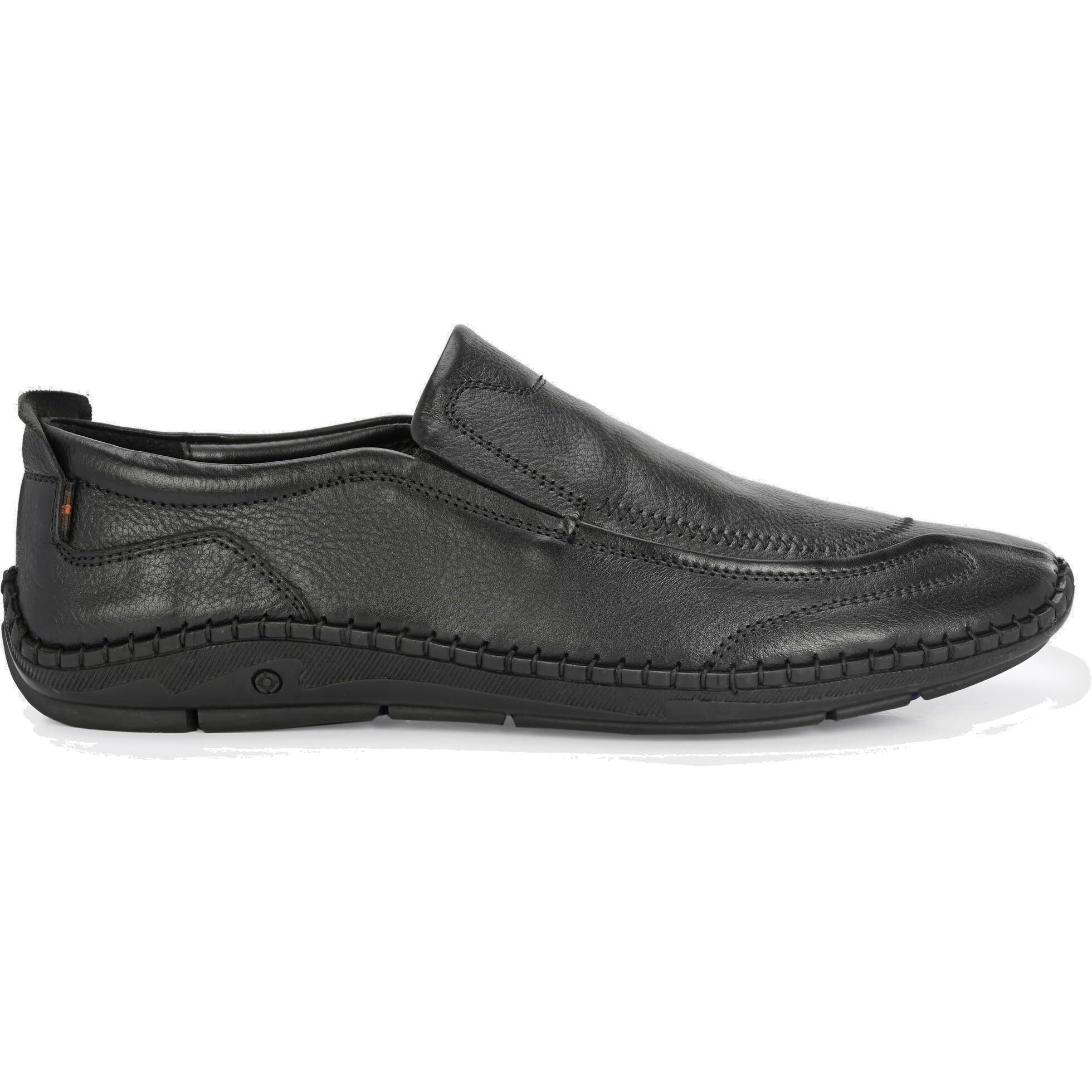 Blue Leather Men's 3939 Black Formal Shoes_8 UK (3939-1)
