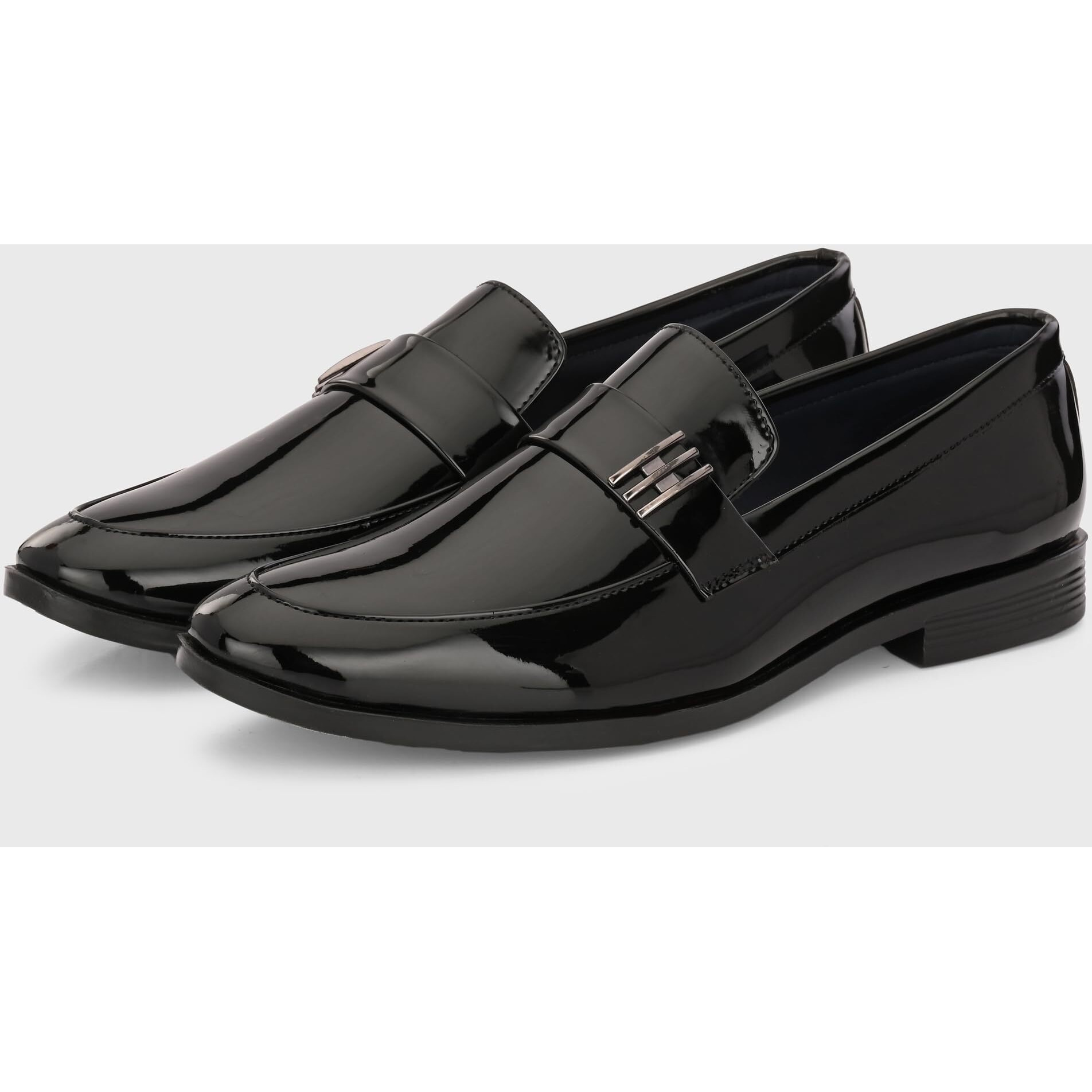 Centrino Slip-On Men's Formal Shoe | Stylish with Soft Cushioned Insole | Trendy Non Lace-Up Design | Perfect for Formal Wear 9705-1 Black