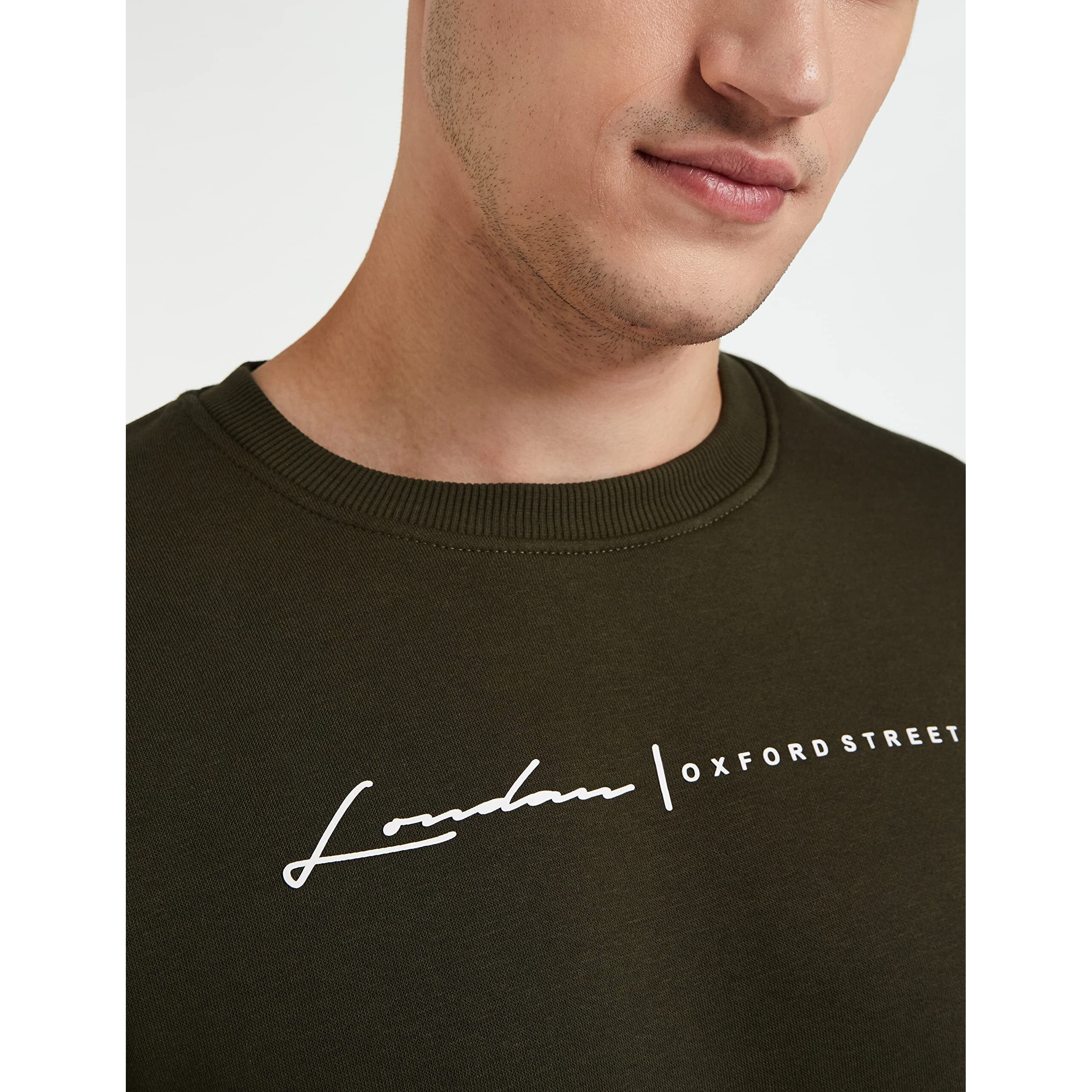 Qube By Fort Collins Men Cotton Round Neck Regular Sweatshirt 929241 SMU_Dark Olive_M_Dark Olive_M