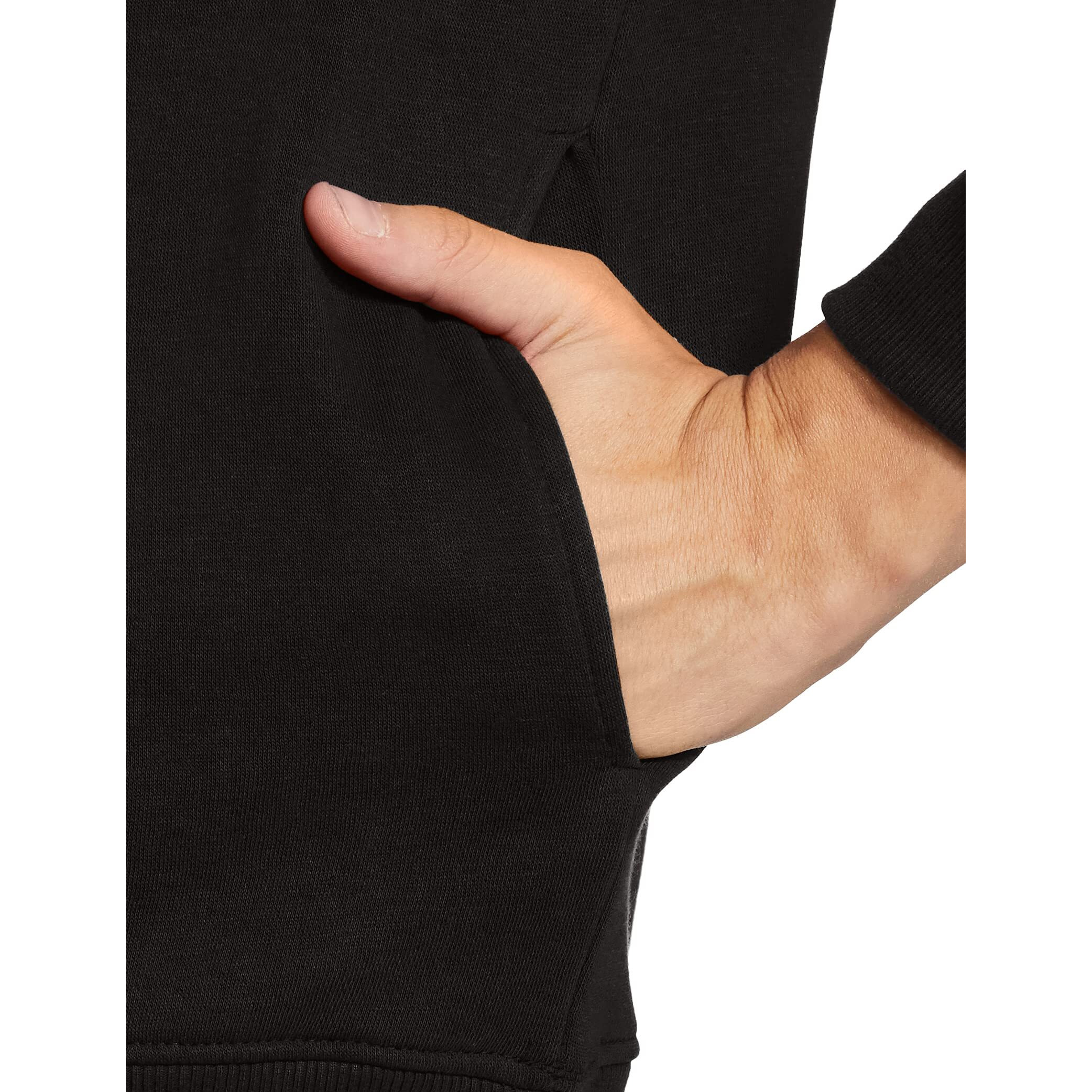 Qube By Fort Collins Men's Fleece Regular Fit Hooded Neck Sweatshirt (929247 SMU_Black_L)