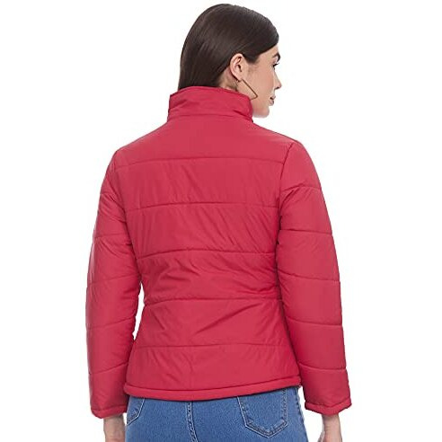 Qube By Fort Collins Nylon Women's Standard Length Parka Coat (39231 Smu_Red_Xl)