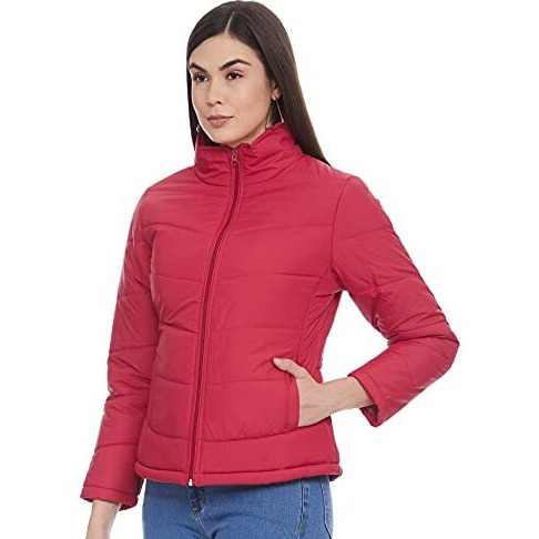 Qube By Fort Collins Nylon Women's Standard Length Parka Coat (39231 Smu_Red_Xl)