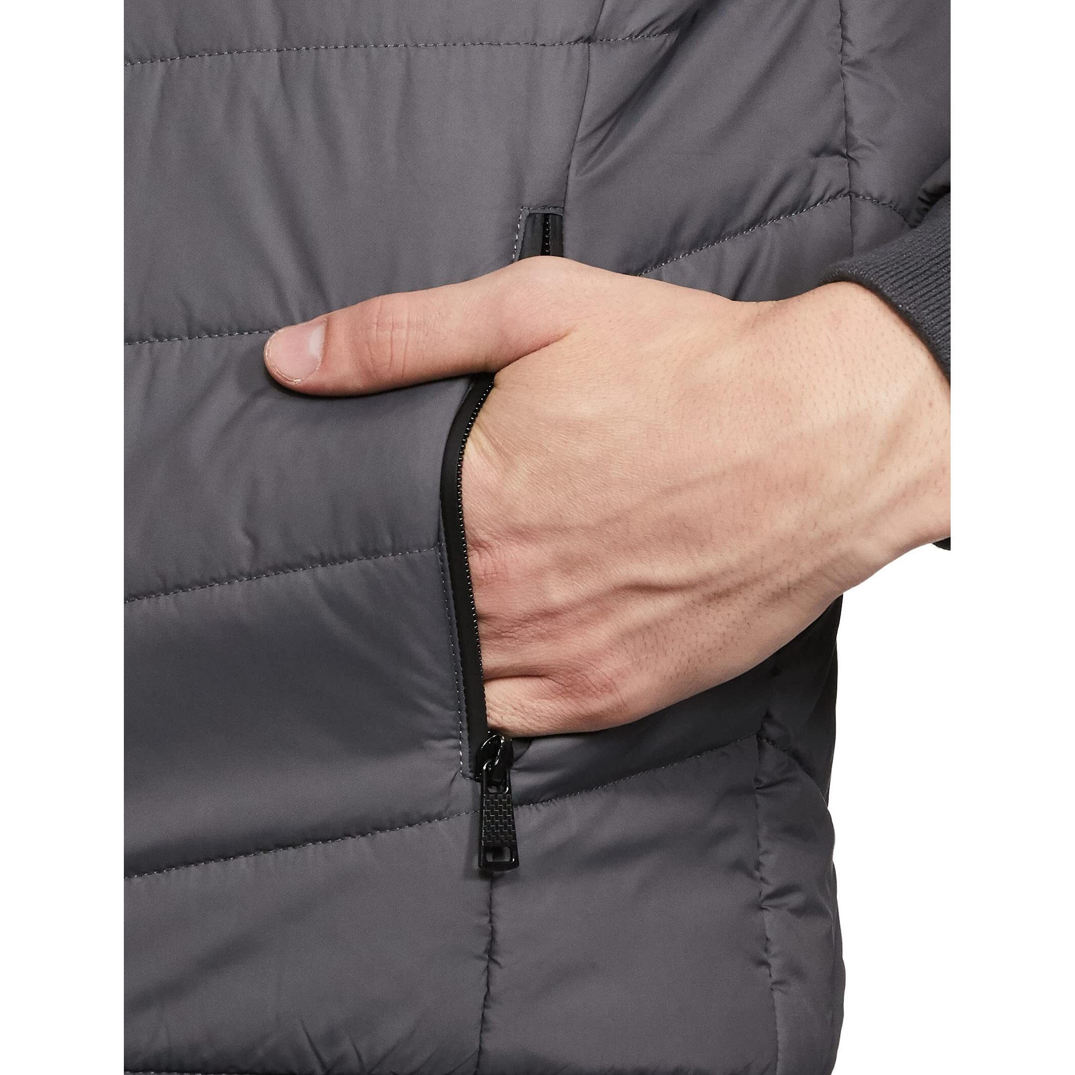 Qube By Fort Collins Men's Solid Nylon Short Length Jacket (430221AZ_Grey/Olive_XXL_Grey, Olive_2XL)