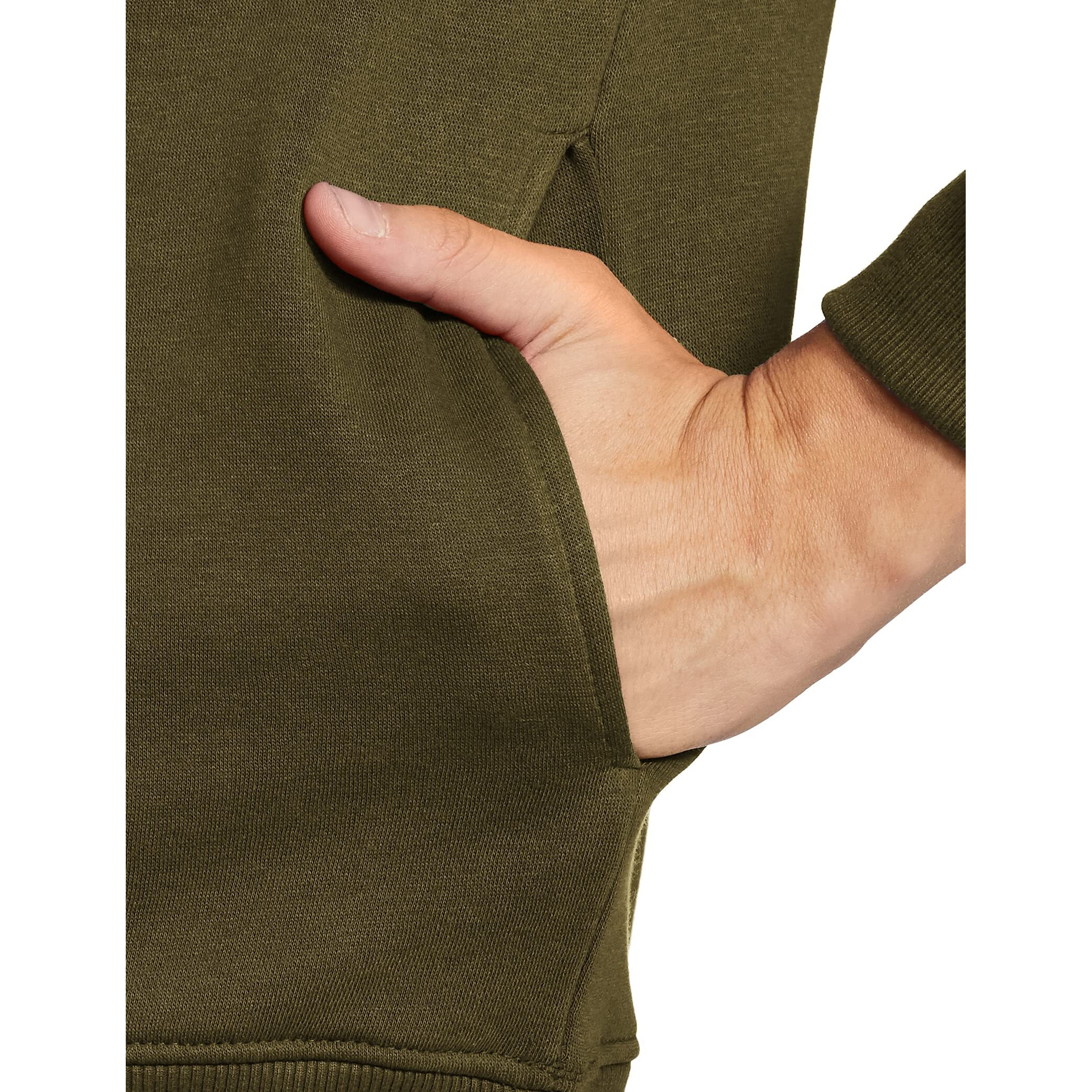 Qube By Fort Collins Men's Fleece Round Neck Regular Fit Sweatshirt (929247 SMU_Bright Olive_XL)