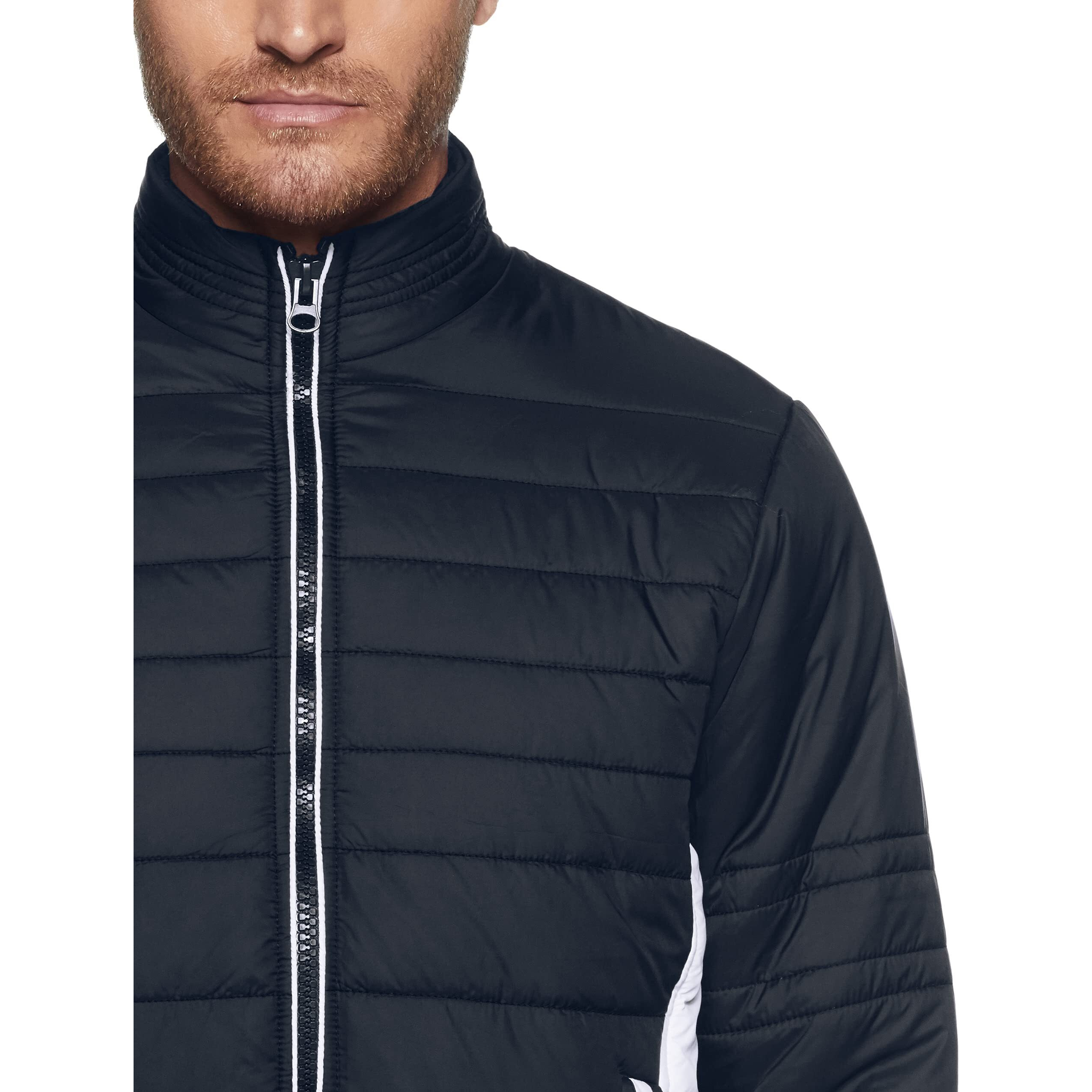 Qube By Fort Collins Men's Nylon Standard Length Jacket, 1265, Navy Blue, L