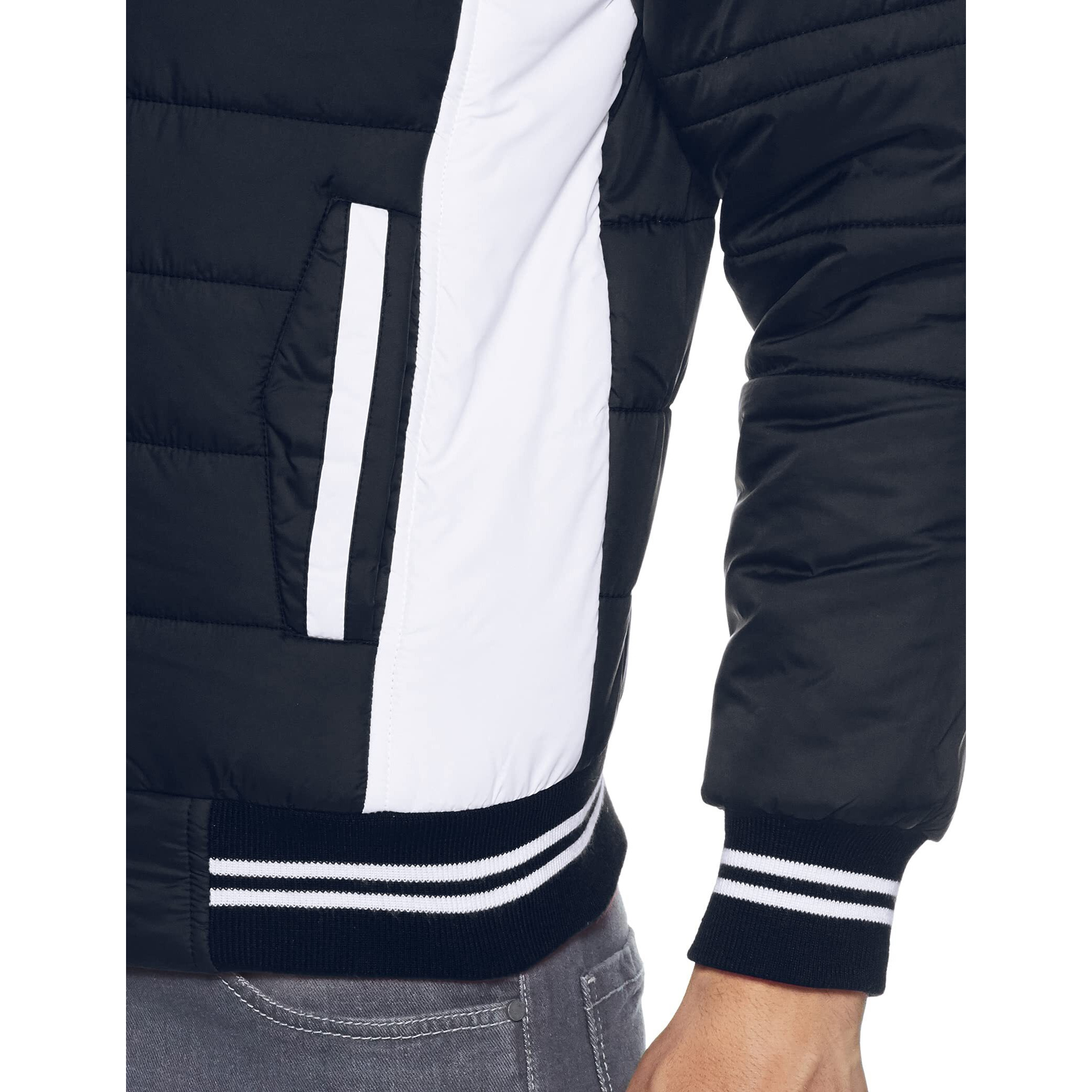 Qube By Fort Collins Men's Nylon Standard Length Jacket, 1265, Navy Blue, L