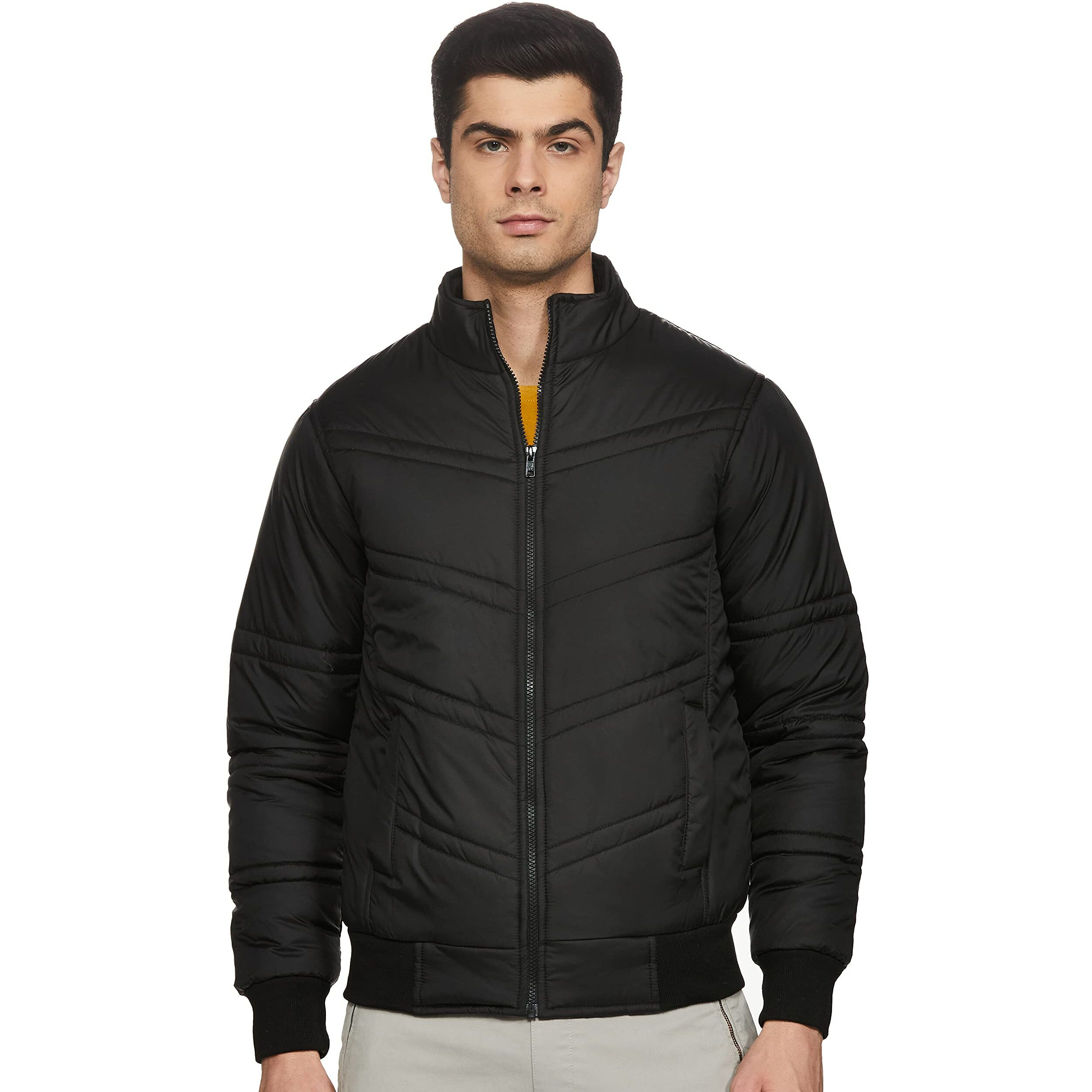 Qube By Fort Collins Men's Nylon Standard Length Jacket, 1211 OL, Black, XL