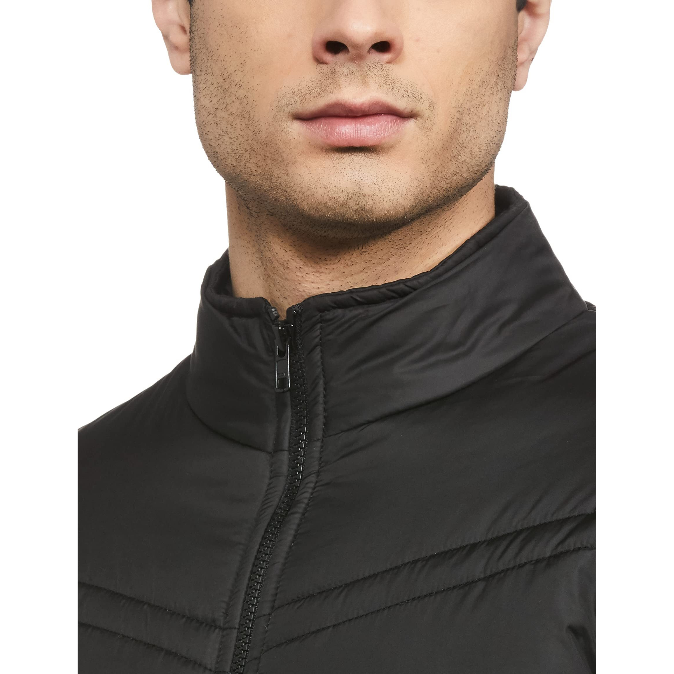 Qube By Fort Collins Men's Nylon Standard Length Jacket, 1211 OL, Black, XL