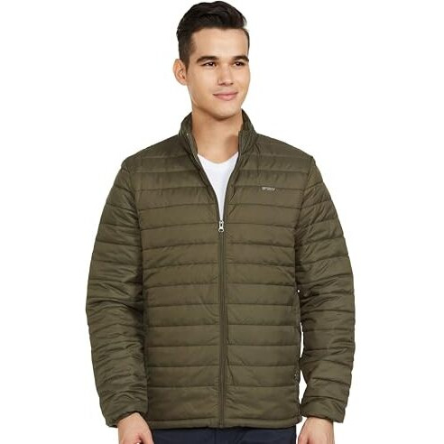 Qube By Fort Collins Men's Nylon Standard Length Jacket, BC50AZ, Olive, L