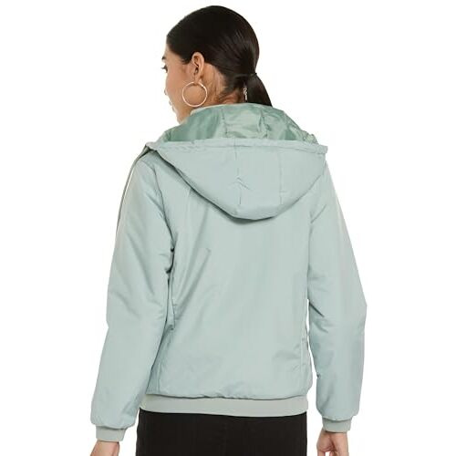 Qube By Fort Collins Women's Polyester Short Length Parka Coat (V84301AZ_Pastel Green Medium)
