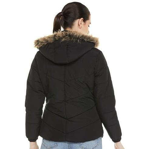 Qube By Fort Collins Women's Parka Coat (BD1162AZ_Black