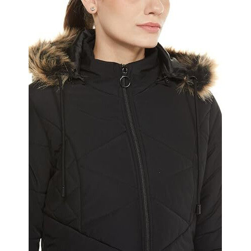 Qube By Fort Collins Women's Parka Coat (BD1162AZ_Black
