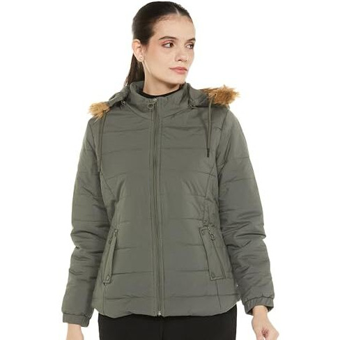 Qube By Fort Collins Women's Parka Coat (BD2913AZ_Mid Grey