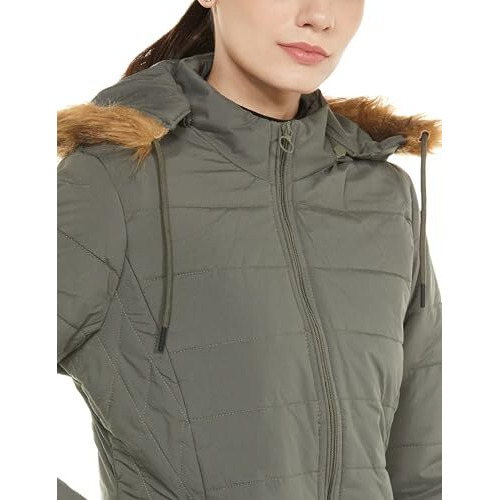Qube By Fort Collins Women's Parka Coat (BD2913AZ_Mid Grey