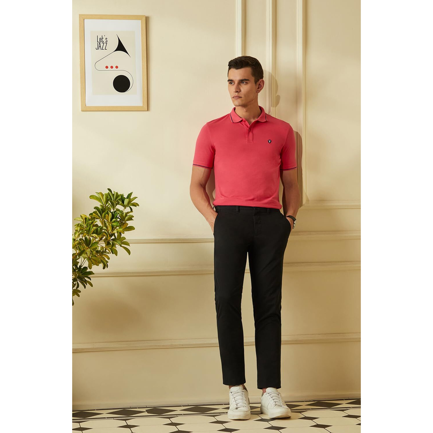 Van Heusen Men's Regular Fit Polo T-Shirt (VSKPWRGFD34687_Rouge Red XL)