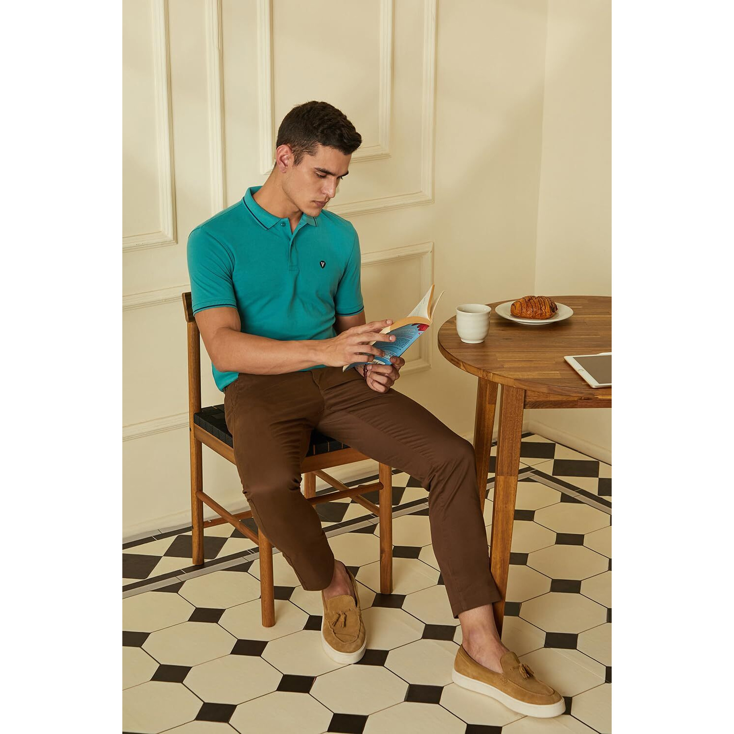 Van Heusen Men's Regular Fit Polo T-Shirt (VSKPWRGFR16516_Teal XL)