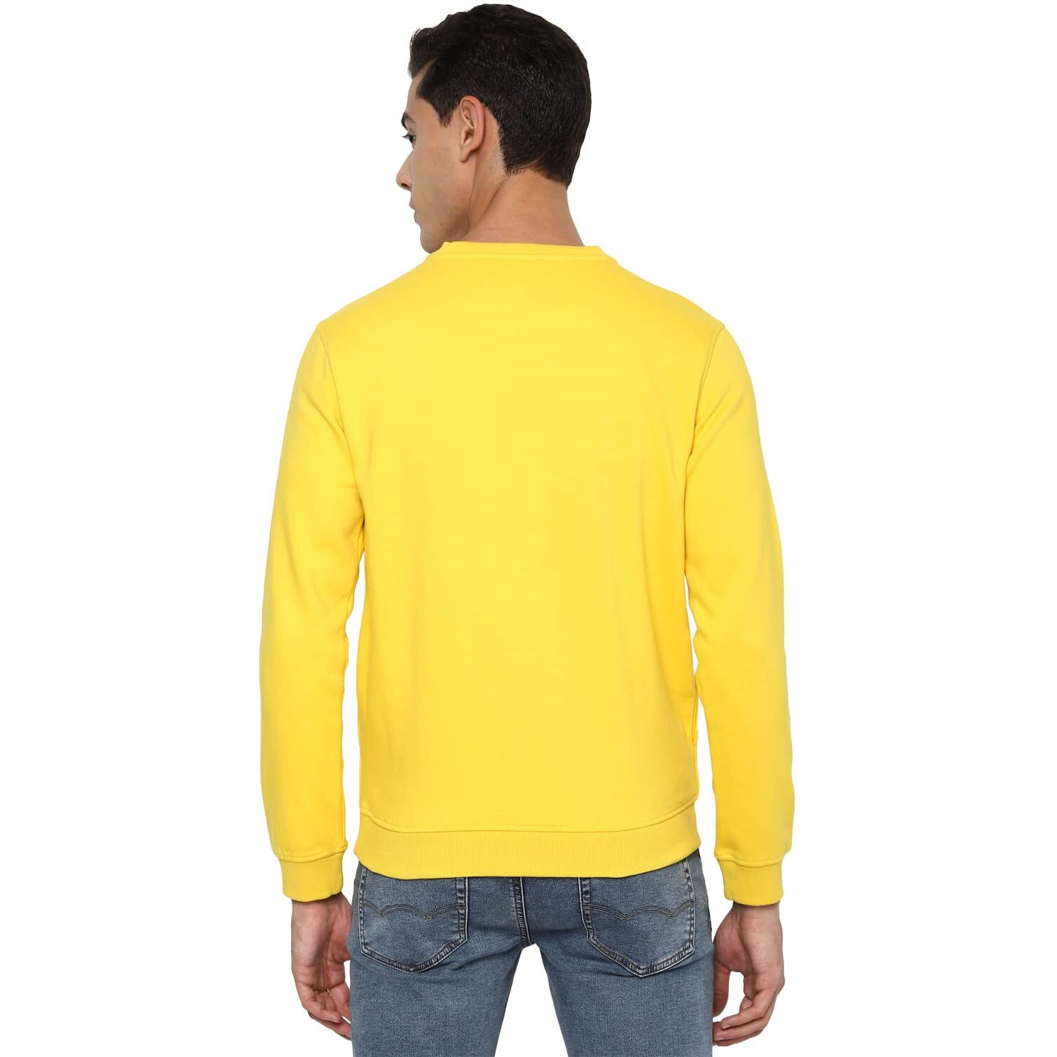 Allen Solly Men Cotton Round Neck Regular Sweatshirt Asstorgp773994M_Yellow 13-0758Tcx_Yellow_M