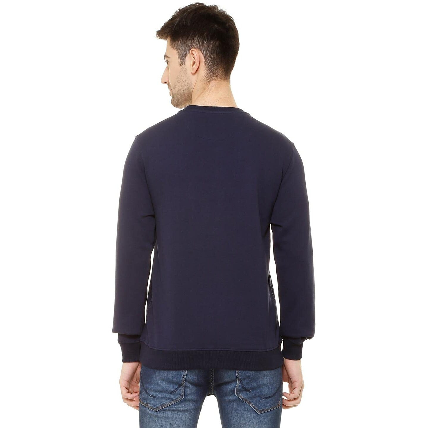 Allen Solly Men Casual Cotton Crew Neck, Regular Sweatshirt (Asstorgp779292_Navy_S)