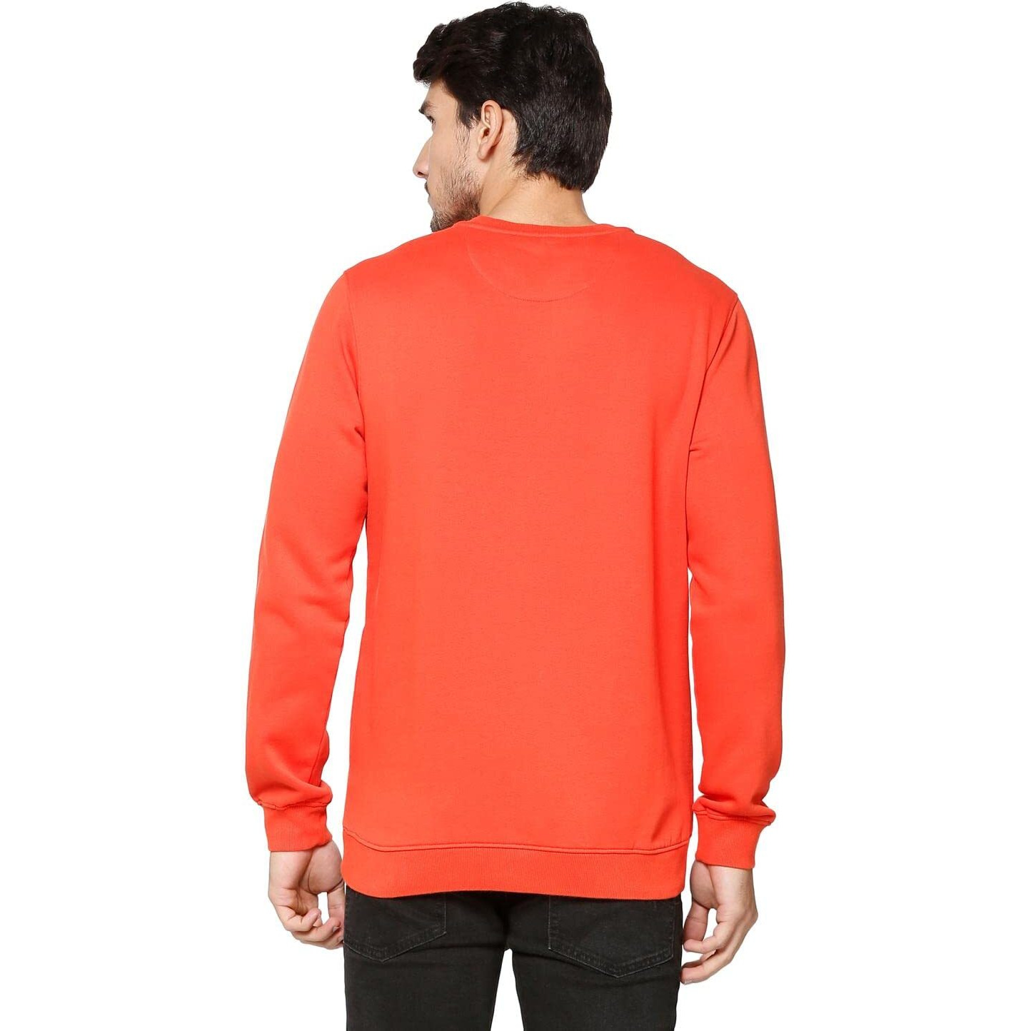 Allen Solly Men's Cotton Round Neck Regular Sweatshirt (Asstorgpf16842M_Orange 17-1558 Tcx_Orange_M)