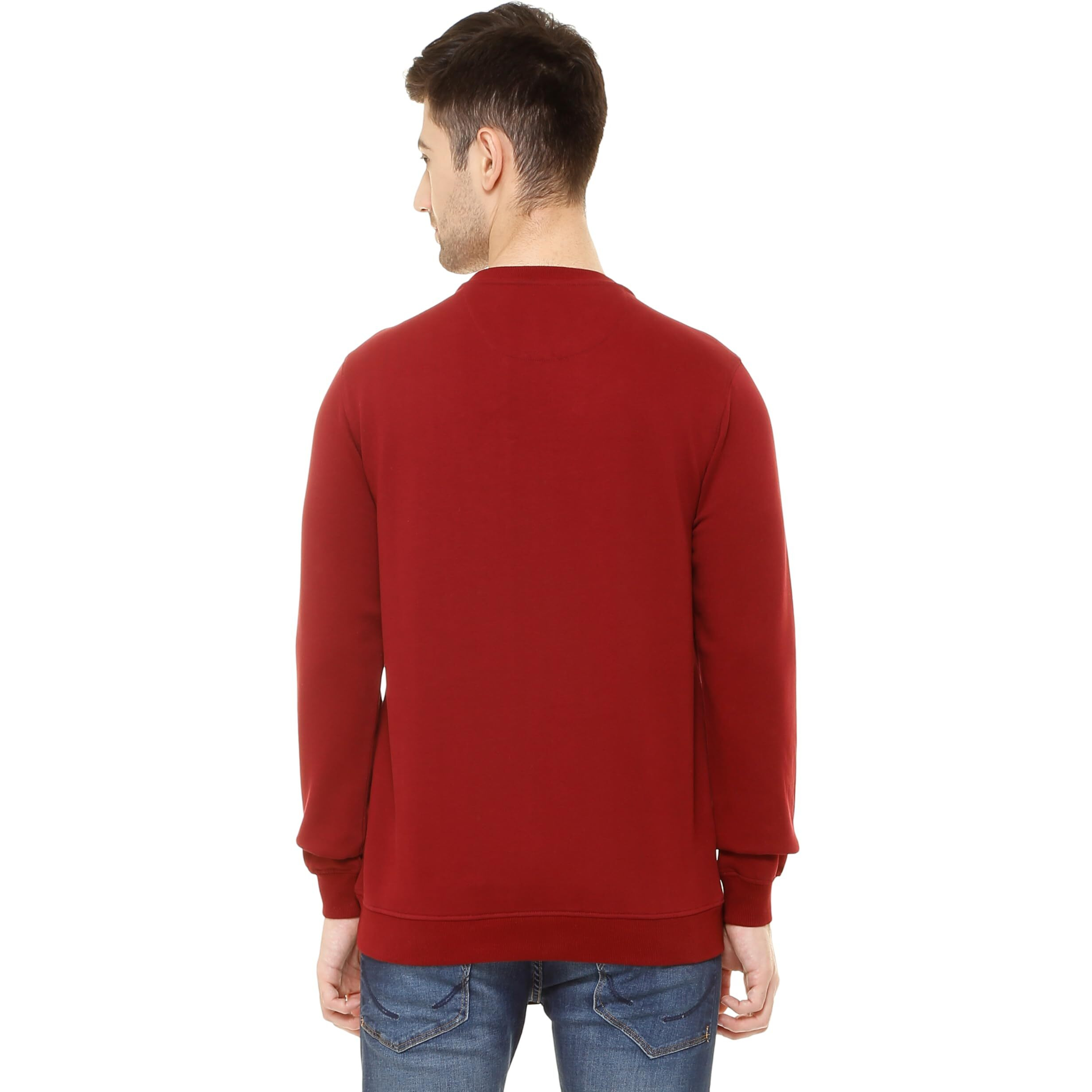 Allen Solly Men's Cotton Crew Neck Sweatshirt (ASSTORGPM88973_Maroon_XL)