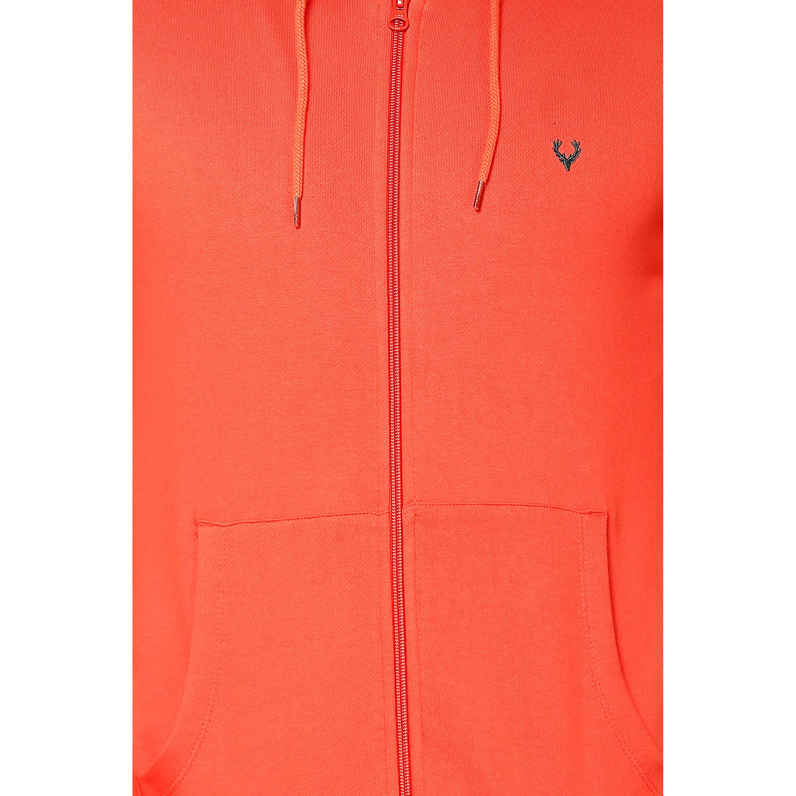 Allen Solly Men's Cotton Hooded Neck Regular Sweatshirt (Asstorgps98844S_17-1558 TCX_Orange_Small)
