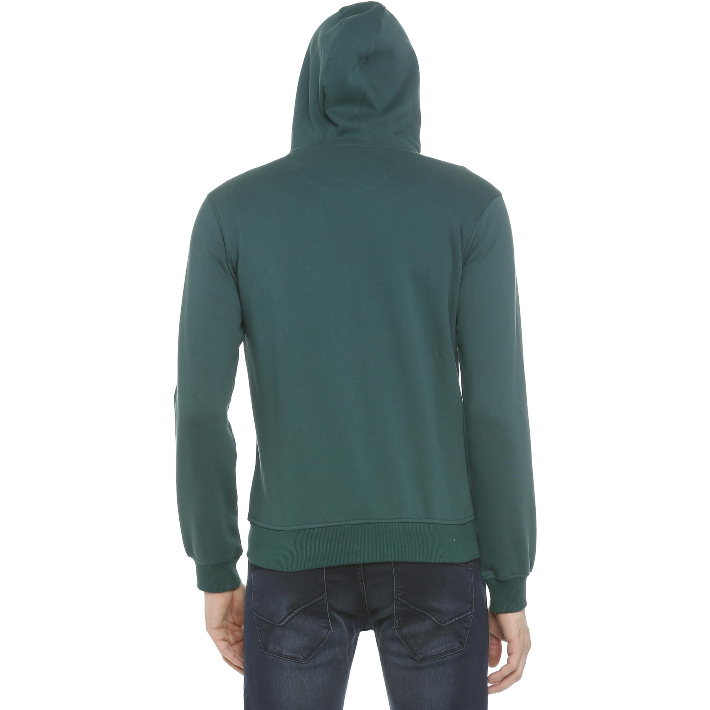 Allen Solly Men's Cotton Hooded Neck Sweatshirt (ASSTORGPW59795XL_Pine Green 19-5414TCX_Pine Green_XL)