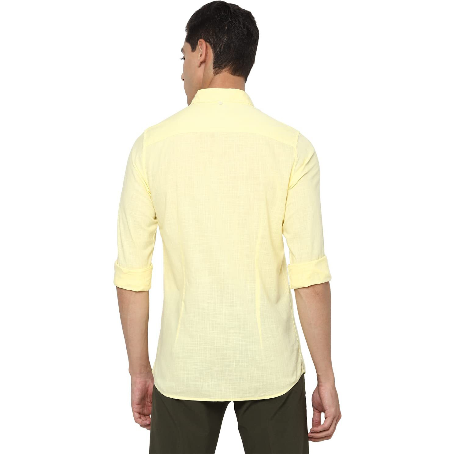 Allen Solly Men Solid Slim Fit Shirt(ASSFWMOF067723_Yellow_40)