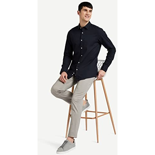 Allen Solly Men's Solid Slim Fit Shirt (ASSFWMOFP83286_Navy 40)