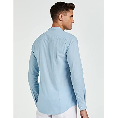 Allen Solly Men Slim Fit Shirt (ASSFWMOFX67262_Sky Blue_42_Sky Blue_42)