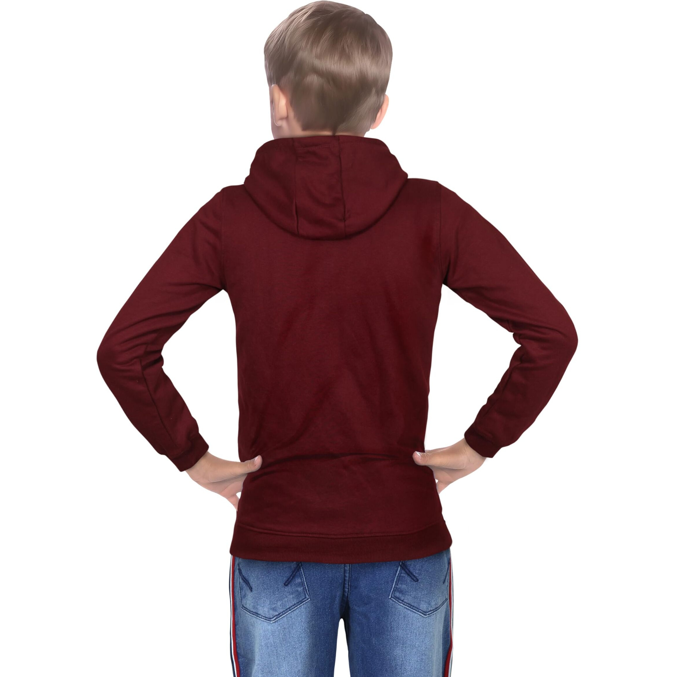 ALLEN SOLLY Junior Boys Cotton Hooded Neck Regular Sweatshirt (ABSS31901811_Maroon_16_Maroon_15 Years-16 Years)