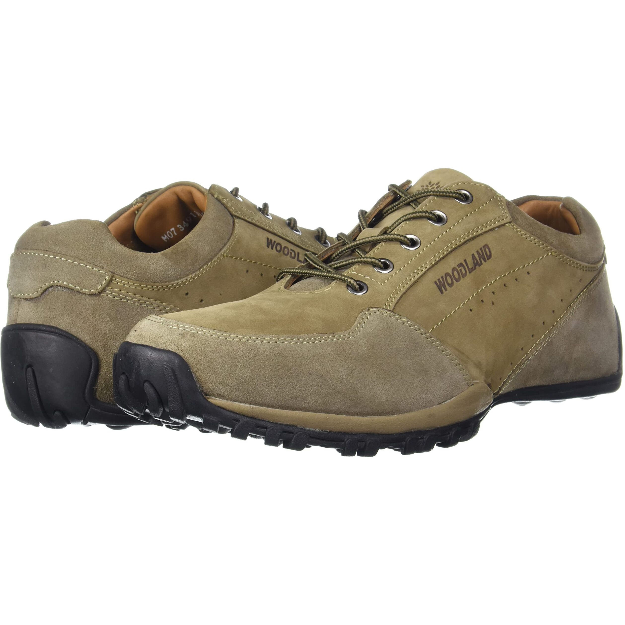 Woodland Men's Dubai Khaki Leather Closed shoe-10 UK (OGC 3491119)
