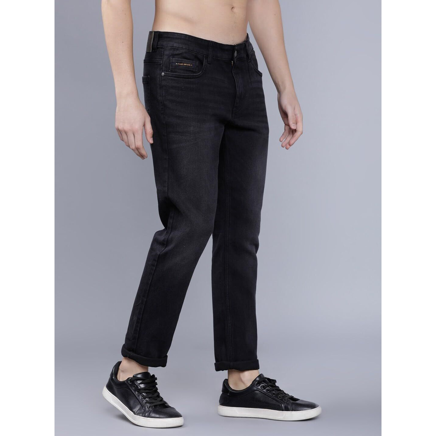 The Indian Garage Co Men Slim Fit Solid Mid-Rise Jeans Blue