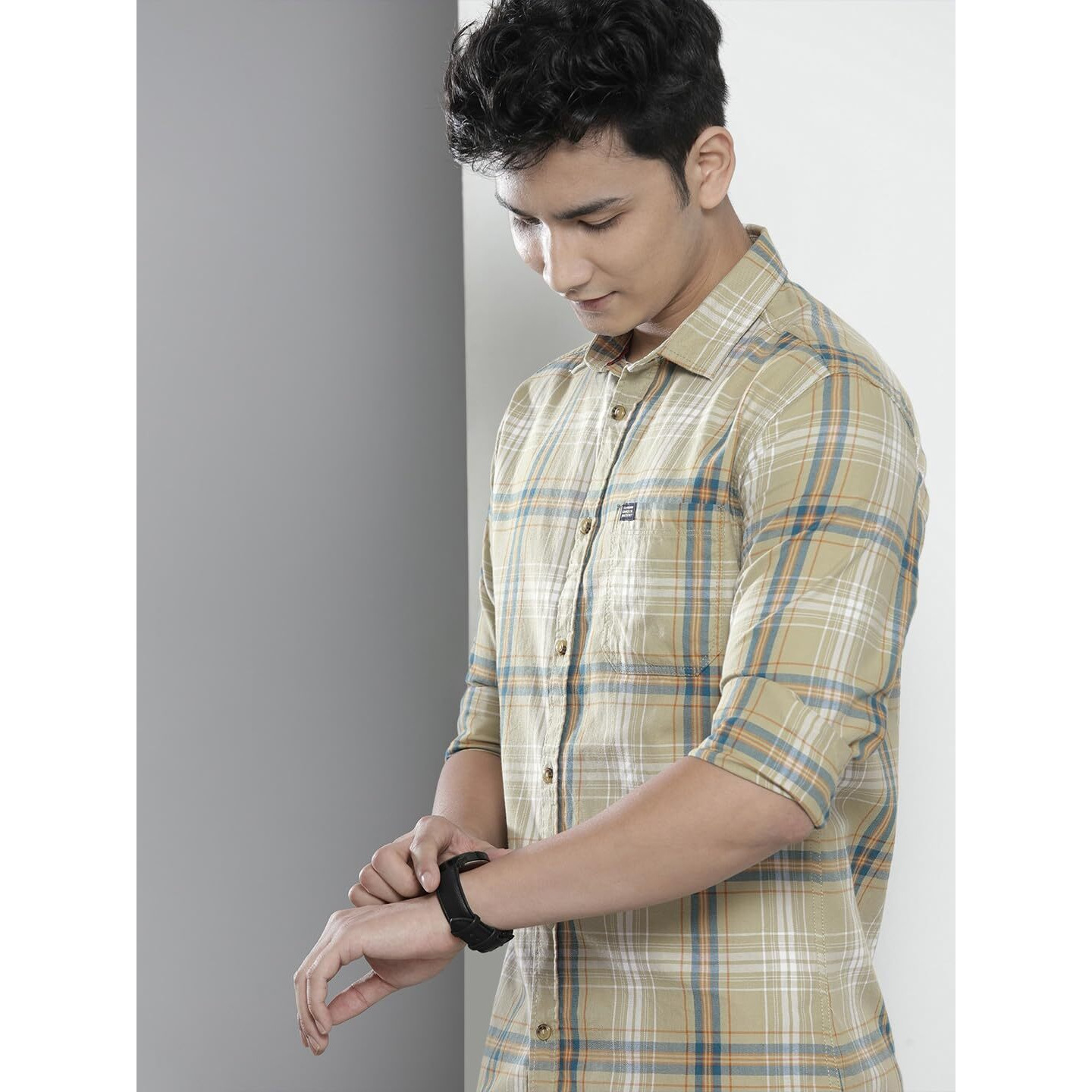 The Indian Garage Co Men's Regular Fit Shirt (0721-SH95-10_Light Green XL)