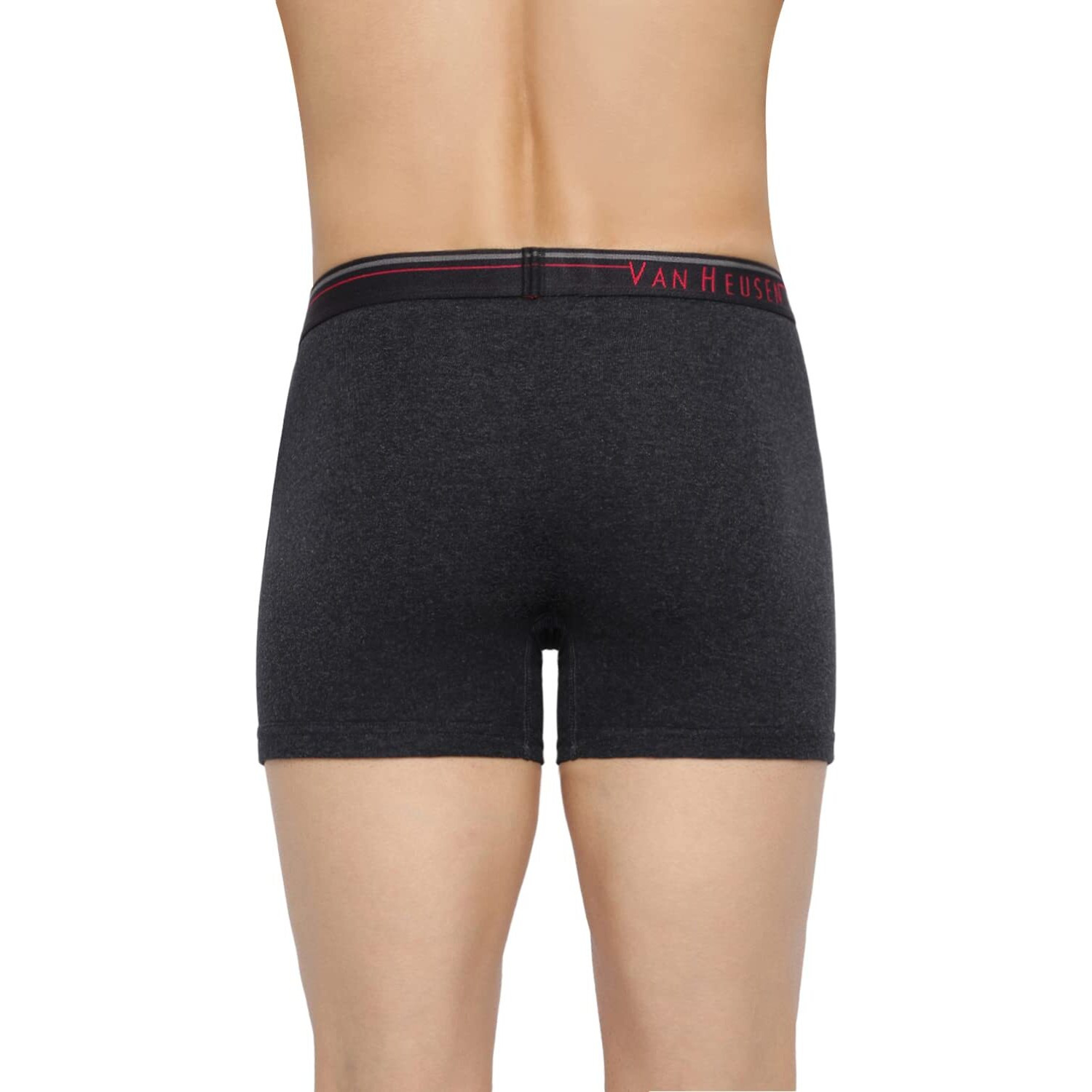 Van Heusen Men Boxer Briefs - 100% Combed Cotton - Pack Of 2 - Anti Bacterial, Colour Fresh, Moisture Wicking_10032_Anthra Mel, Pure Black_M