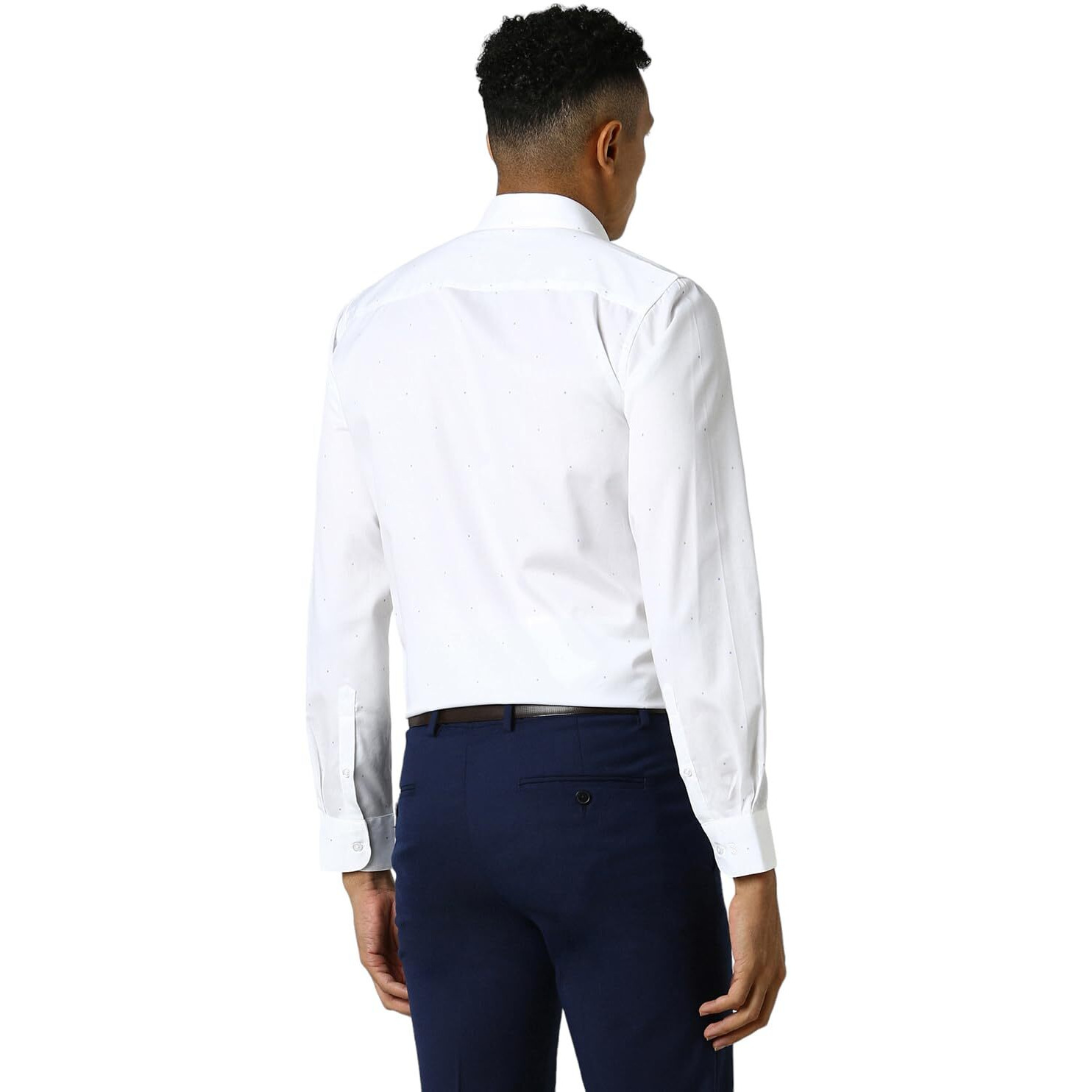 Peter England Men's Slim Fit Shirt (PESFWSLB565848_White
