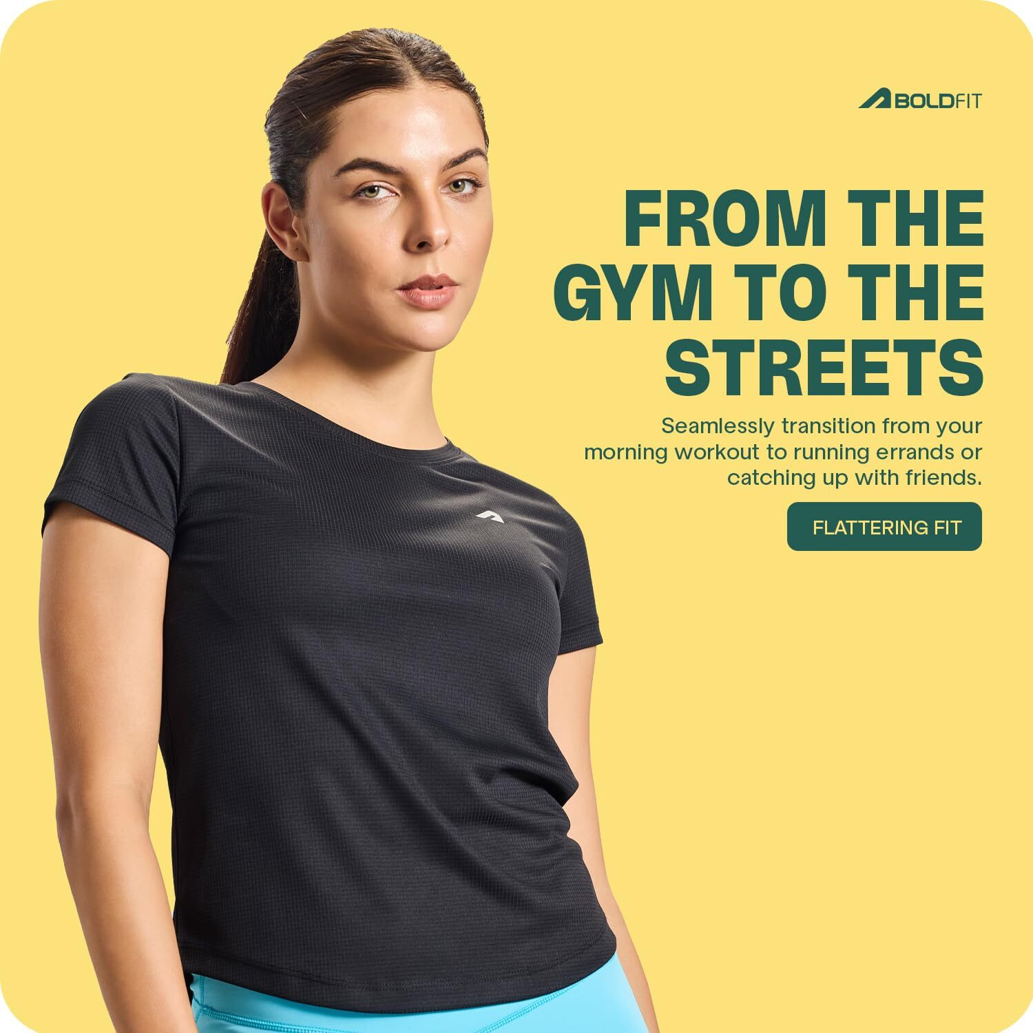 Boldfit Women's Regular Fit T-Shirt (BFTBM3003SWBlackM_Black M)