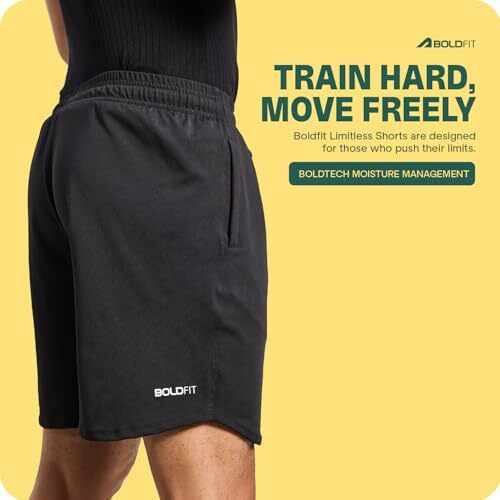 Boldfit Men's Sports Shorts (BFTBM7001TBlackXL_Black_XL)