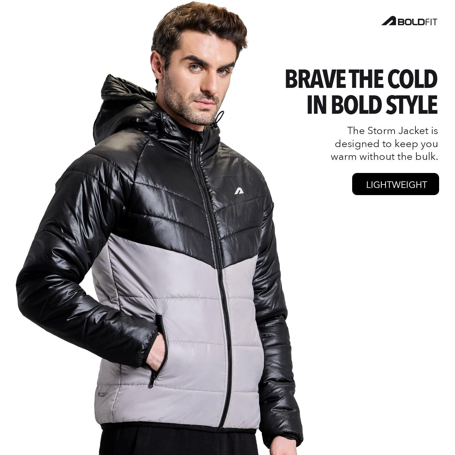 Boldfit Men's Polyester Short Length Jacket (BFTBM4002SGreyBlackL_Grey-Black_L)