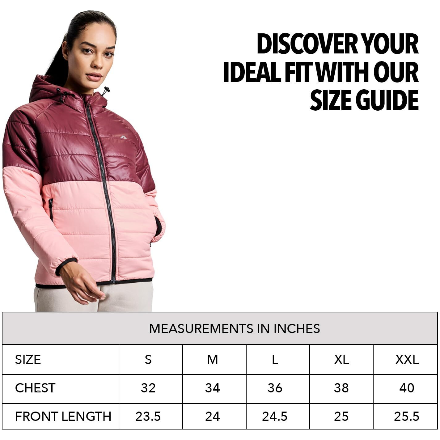 Boldfit Women's Polyester Standard Length Jacket (BFTBW4003S_Wine-Pink_L)