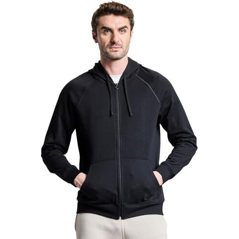 Boldfit Hoodies for Men Hoodie for Men Sweatshirt for Men Soft Touch Hoodies for Boys Raglan Sleeve Hoodies Regular Fit Hoodies for Men Stylish for Gym Travel Pullover for Men Hoodie Aero - Black M