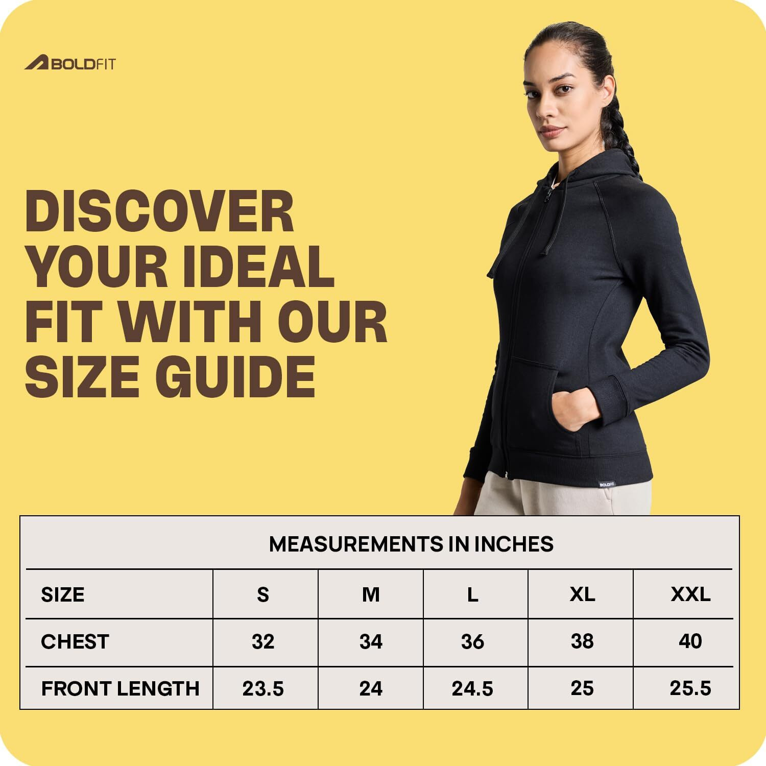 Boldfit Women s Full Zipper Regular Fit Hoodies Fleece Jacket for Winter Wear Thermal Insulation Stylish Jacket Hoodies Jackets Zipper Hoodie - Black Small