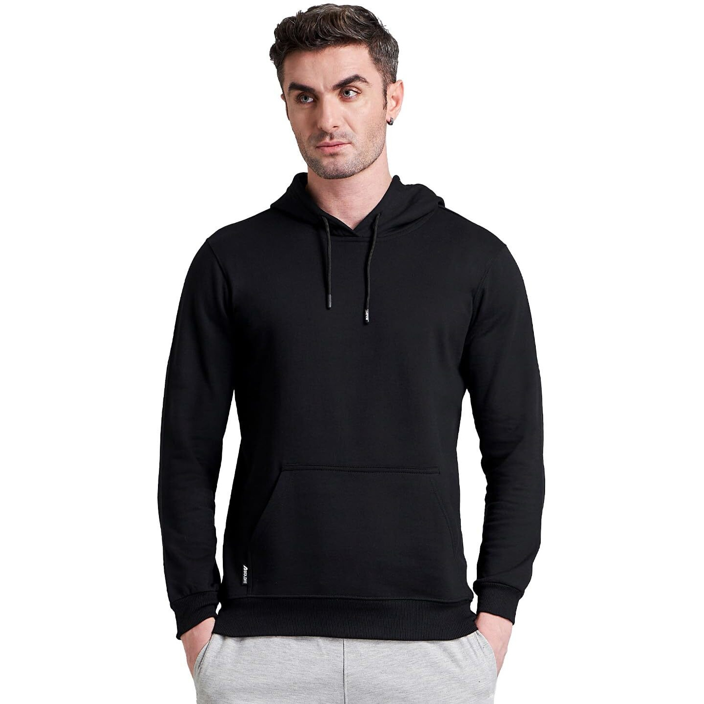 Boldfit Men s Stylish Cotton Branded Tailored Fit Hoodies Sweatshirt for Running, Gym Warm Travel Hoodies Pullover Hoodies for Men & Boys Terry - Black Large