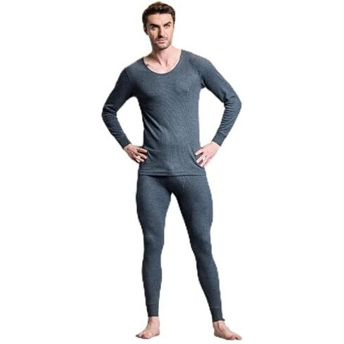 Boldfit Thermal Winter Wear for Men Set Top & Bottom Natural Insulation Thermal Wear for Men Thermal Winter Clothes for Men Set Thermals Innerwear for Men Cotton-Viscose Body Warmer for Men Set - S