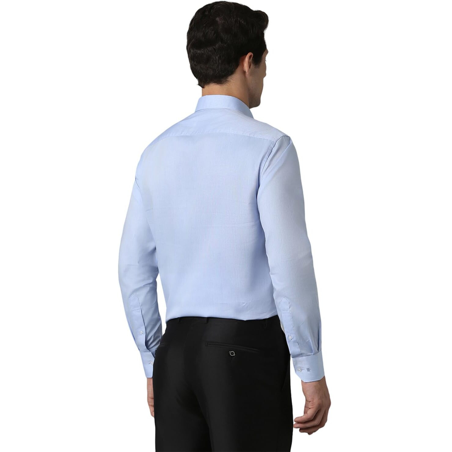 Louis Philippe Men's Solid Regular Fit Shirt (LPSFMCLPN50819_Medium Blue
