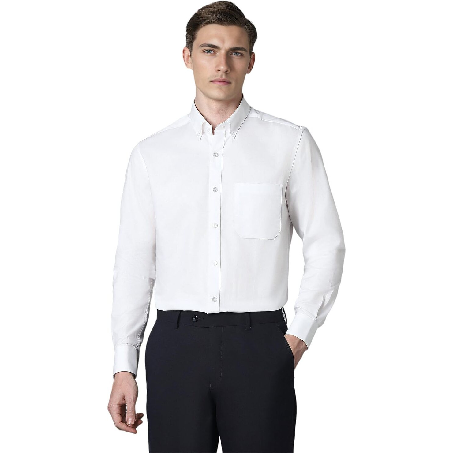 Louis Philippe Men's Classic Fit Shirt (LPSFMCLPG89904_White