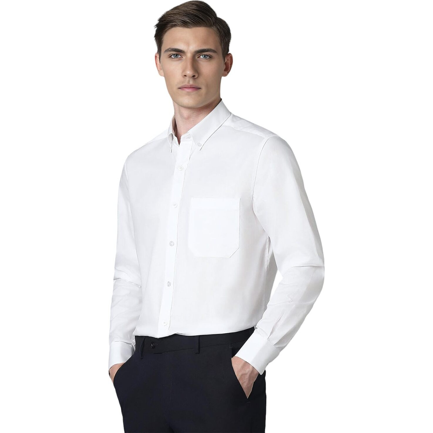 Louis Philippe Men's Classic Fit Shirt (LPSFMCLPG89904_White