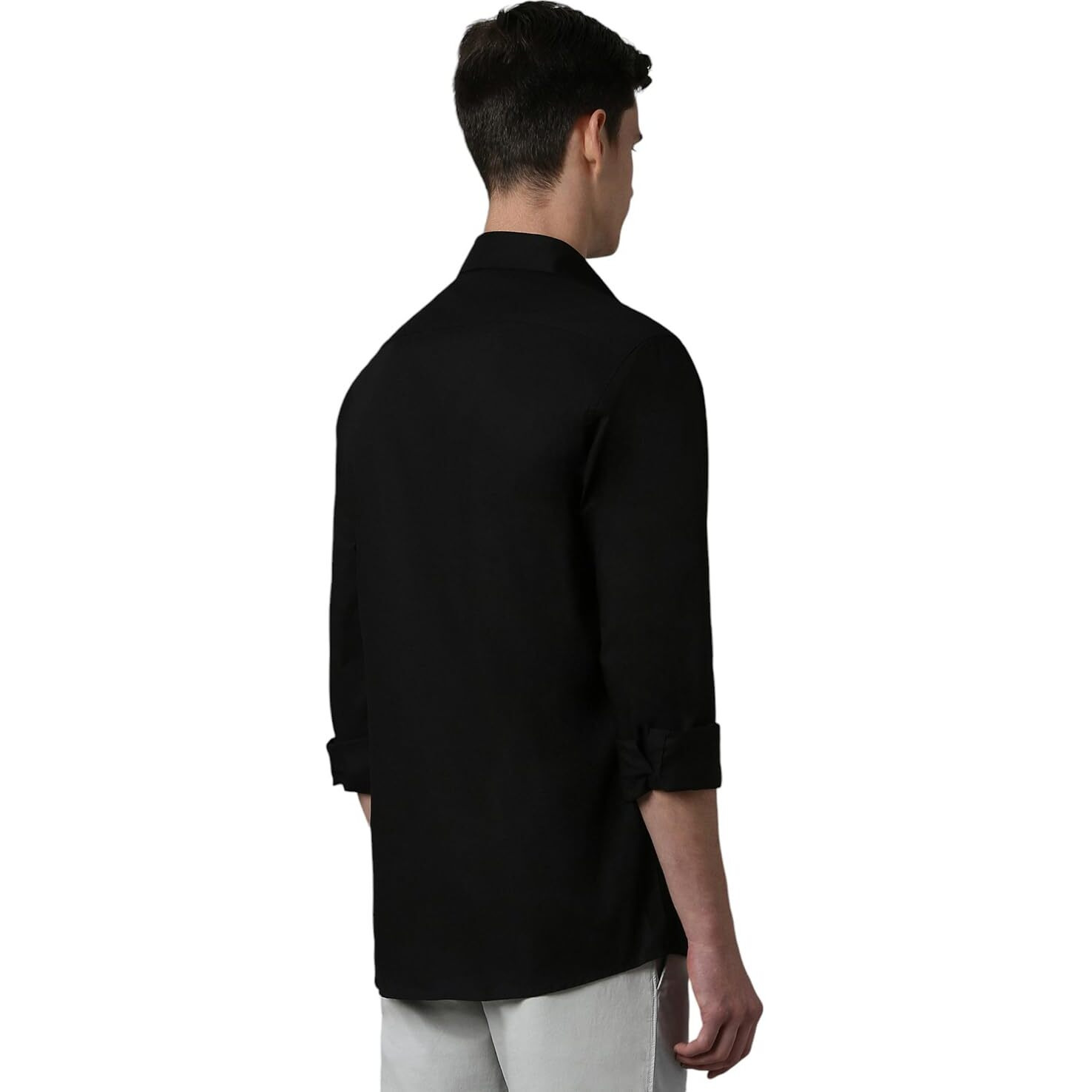 Louis Philippe Men's Slim Fit Shirt (LYSFCSLPI07237_Black
