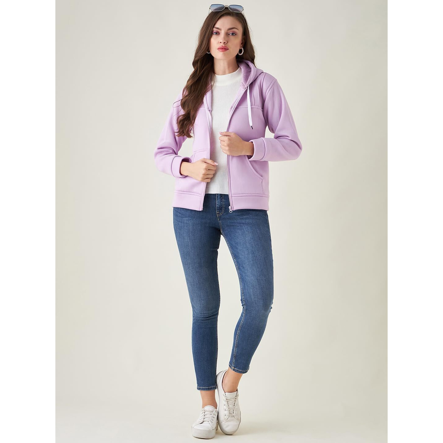 PIVL Women Solid Hooded Jacket For Winter