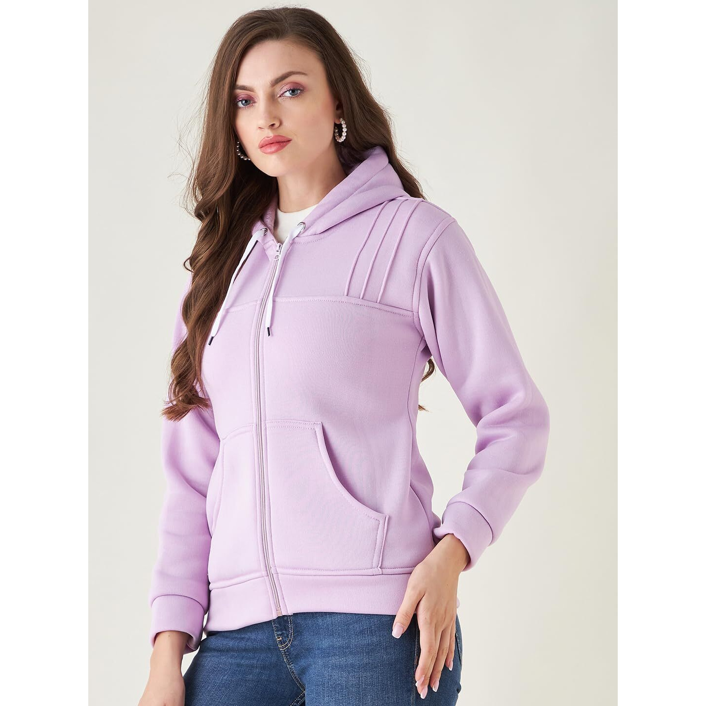 PIVL Women Solid Hooded Jacket For Winter