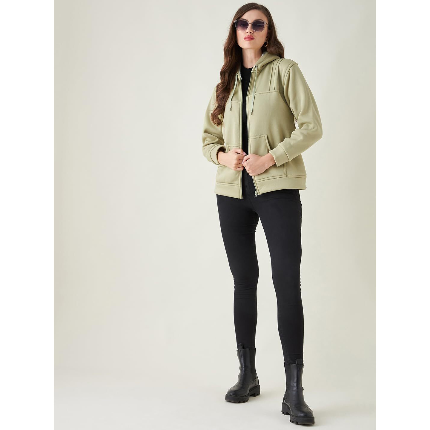 PIVL Women Solid Hooded Jacket For Winter